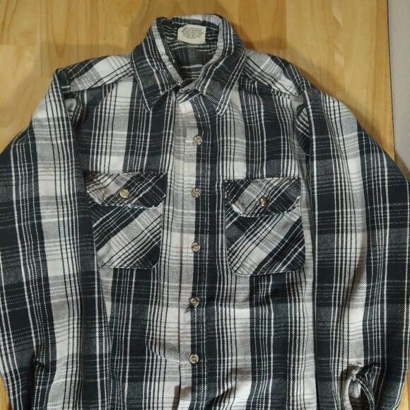 Vintage Five Brother Plaid Flannel Button Down Shirt - Picture 1 of 11